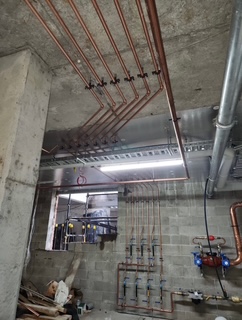 Commercial copper pipework and manifolds